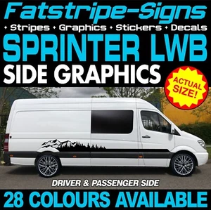 para adaptarse a MERCEDES SPRINTER LWB MOUNTAINS PEGATINAS GRÁFICAS AUTOCARAVANA FURGONETA - Imagen 1 de 2