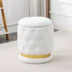 White/Pink Round-Shape Chair Teddy Velvet - Picture 1 of 10
