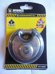 Brinks/ Commercial Grade * R - 80 Stainless Steel Discus Padlock * Free Shipping - Picture 1 of 5