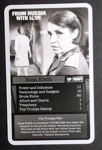 1 card Top Trumps Bond 007 Assignment From Russia With Love Lotte Lenya