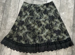 Zashi Womens Skirt Lace Plaid Goth Witchy Whimsigoth Fairy Grunge Steampunk Y2K - Picture 1 of 12