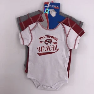 Nuevo con etiquetas Conjuntos de body de 3 piezas Western Kentucky Hilltoppers infantil rojo/gris/blanco  - Imagen 1 de 5