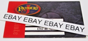 J Patrick's Drink Card  Chicago Illinois 1367 W. Erie  Business Card - Picture 1 of 2