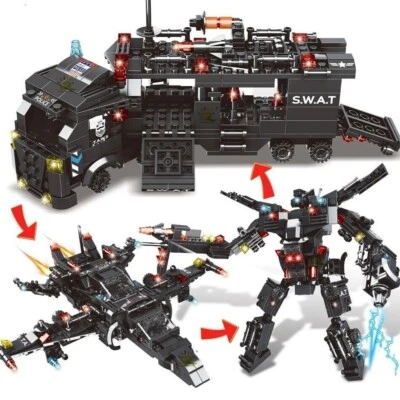 454 pcs 8 in 1 SWAT Police Command Truck Building Blocks  - Image 1 of 2