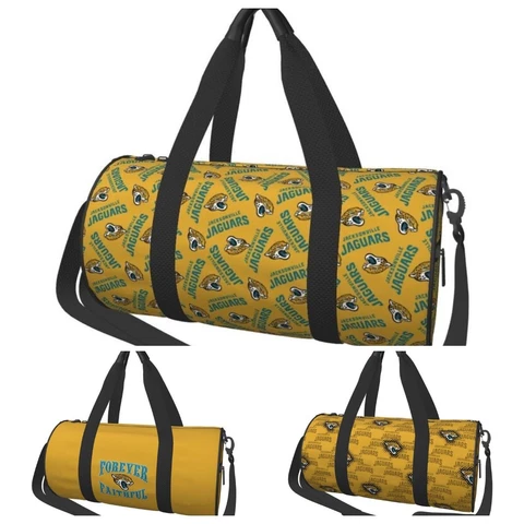 Jacksonville Jaguars Cylindrical Gym bag Travel Bag Luggage Bag Collapsible Cover