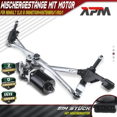 Wischergestänge+Wischermotor für Renault Clio III Grandtour+KastenBR0/1 KR0/1 SB - Bild 1 von 4
