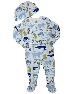 NUEVO CON ETIQUETAS Colección de Té Bebés Niños 3-6 Meses Animales de la Selva Patas Mameluco y Sombrero - Imagen 1 de 10