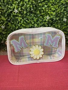 NWOT Stoney Clover Cosmetic Bag White MOM Patches - Picture 1 of 7