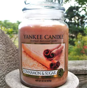 Yankee Candle Retirado "CANELA Y AZÚCAR" Comida ~ Grande 22 oz ~ ETIQUETA BLANCA ~ RARO ~ NUEVO - Imagen 1 de 2