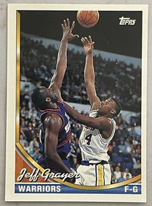 1993-94 Topps Basketball Card #95 Jeff Grayer Golden State Warriors - Picture 1 of 2
