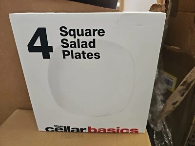 Platos de ensalada cuadrados suaves THE CELLAR Basics, ¡¡¡Juego de 4 NUEVOS EN CAJA!!!! Foto 1 de 2