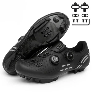 Unisex Road MTB Cycling Shoes Self-Locking SPD Cleat Pedal Flat Bicycle Shoes - Picture 1 of 42