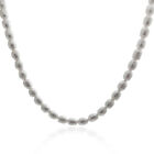Collana di perle ovali di acqua dolce mm 8x10 con chiusura argento 925 rodiato