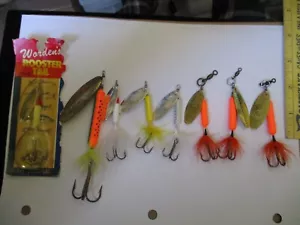 (8) Worden's Original Rooster Tail Spinner Lures, (5) 1/4oz. (2) 3/8oz. (1) 1oz. - Picture 1 of 7