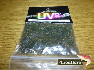 BRONZE OLIVE UV2 DIAMOND BRITE DUBBING SPIRIT RIVER - NEW FLY TYING DUB MATERIAL - Picture 1 of 5
