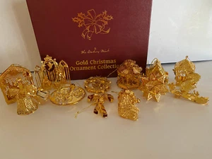 2002 Danbury Mint Christmas Ornaments Set Of 12 Gold Plated - Picture 1 of 17