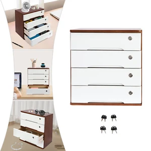 Gabinete de almacenamiento de escritorio de madera 15,75*11,02*15,94 pulgadas caja de almacenamiento de escritorio bloqueable - Imagen 1 de 19