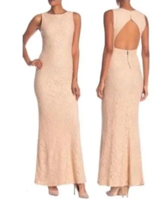 $398 Nuevo con Etiquetas Vestido Alice Olivia Sachi Espalda Abierta Rubor Encaje Superpuesto Sin Mangas Talla 8 Foto 1 de 4