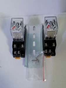 (2x) HH52P 24VDC 5A Bobina 8 Pin DPDT LED Indicador Luz Relé de Potencia Juego de Rieles - Imagen 1 de 9