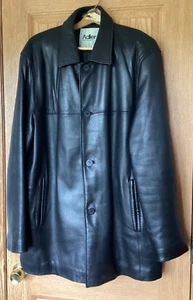 Adler Collection Authentic Men's XL Black Lamb Skin Leather Coat w/Lining - Picture 1 of 20