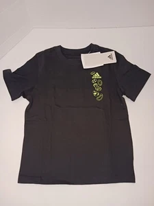 Adidas Boys Shirt Size 4 Black T-Shirt Graphic Active Tee NEW - Picture 1 of 3
