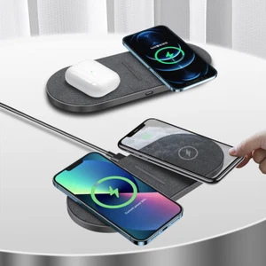 40W 2 in 1 Wireless Charger Pad Mat For Apple iPhone 16 Pro 15 Samsung S25 Ultra - Picture 1 of 17