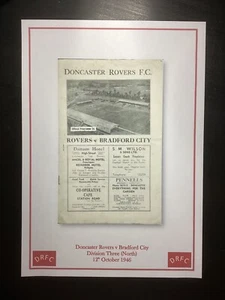 1946-47 Doncaster Rovers v Bradford City Division 3 (North) Programme PRINT - Picture 1 of 1