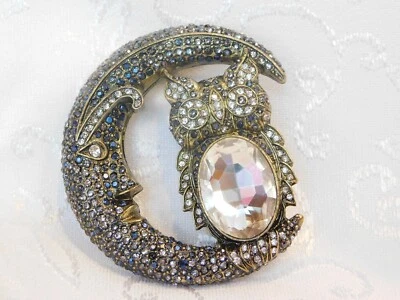 Broche de búho acentuado con cristal HEIDI DAUS "LUNA DE COSECHA" Foto 1 de 4