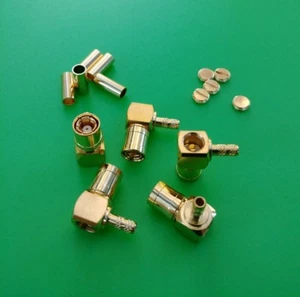 (5 SETS) SMB R/A Male Crimp RG174 RG316 LMR100 Connector - USA Seller - Picture 1 of 3
