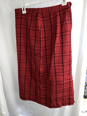 Falda EVAN PICONE con Bolsillos TALLA 12 Mujer Azul Marino Rojo Púrpura Lana Worsted Tweed Foto 1 de 4