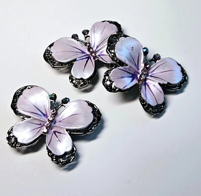 Colgante MARIPOSA para hacer joyas púrpura 1,50" conjunto 3 cuentas deslizantes Foto 1 de 4