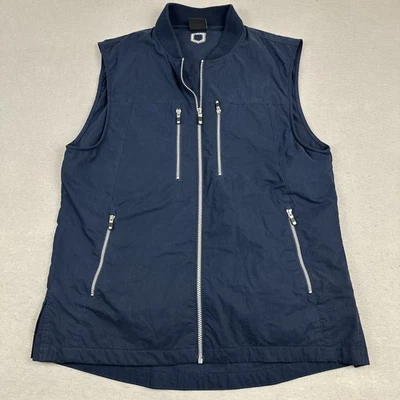 ScotteVest Men Medium Navy Blue Solid Sleeveless Jacket Full Zip Outdoor M - Image 1 of 4