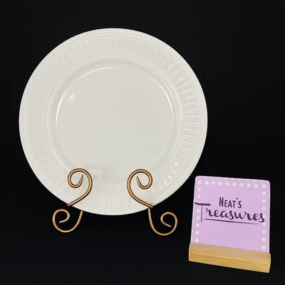 Sango MONARCH 8841 White Embossed Rib Stoneware 12" Chop Plate Serving Platter - Image 1 of 4