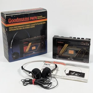 Radio/lettore cassette portatile Goodmans PM70 vintage ottimo oggetto da collezione - Foto 1 di 24
