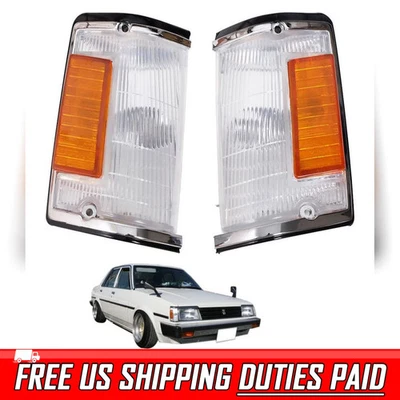 Par de luces de esquina delanteras cromadas Fit Toyota Corolla KE70 DX TE71 1982 83 1984 Foto 1 de 4
