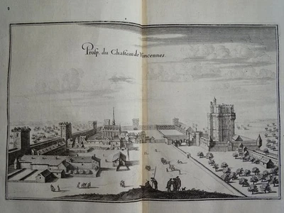 Château de Vincennes Donjon Topographia Galliae EA Merian Kupferstich 1655 - Bild 1 von 4