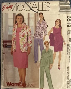 Chaqueta y pantalones McCalls Petite sin forro para mujer/mujer tallas 26w-50 patrón sin cortar - Imagen 1 de 2