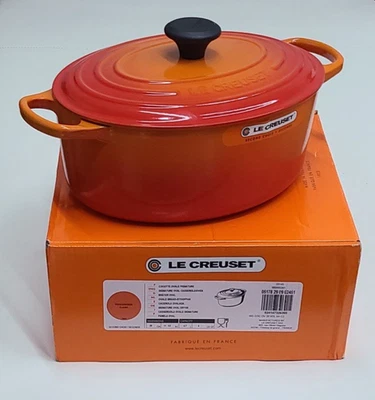 Le Creuset Signature Oval Dutch Oven 5 Qt Flame Made France - Image 1 of 4