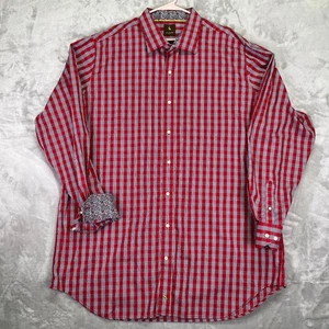 Tailorbyrd Shirt Men's 4XLT Red Plaid Cotton L/S Button Up Big & Tall Casual - Picture 1 of 13