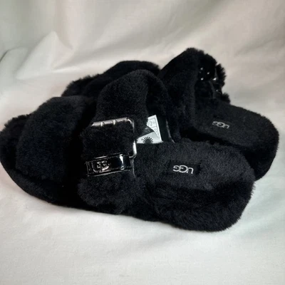 Ugg Fuzzy Sandal Fuzz Yeah Slides Sandal Shoes Black Size 9 Women’s - Image 1 of 4