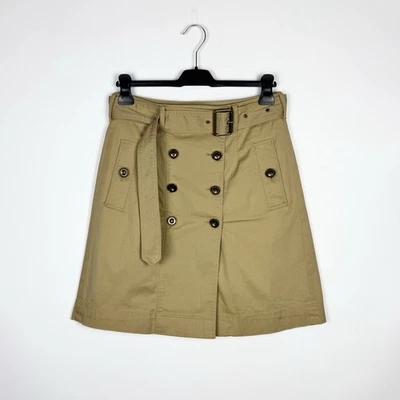 Burberry Brit Falda Cinturón Trench Plisado Beige Algodón Auténtico Icónico Mujer EE. UU. 8 Foto 1 de 4