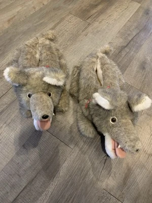 Zapatillas peludas Sound Mates perro lobo talla 10-12 10 12 Foto 1 de 4