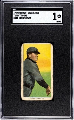1909-11 T206 - Cy Young 150 Nº de fábrica 30 Back Bare Hand Foto 1 de 2