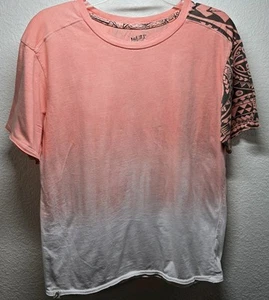 Maori Hook T-Shirt Mens M Salmon Marble Wash Crew Neck Tribal Graphics - Picture 1 of 9