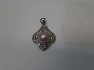Colgante Sarda Rosa Perla Mabe Plata de Ley .925 - Imagen 1 de 5