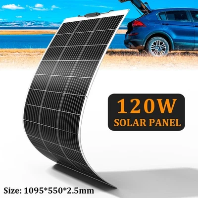 120W Flexibles Solarpanel Monokristallines Solarmodule 18V für Dächer Wohnmobil - Bild 1 von 4
