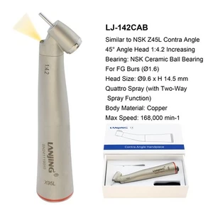 Dental Surgical 45° Angle Handpiece Electric 1:4.2 Mist/Jet Spray NSK Ti Max Z45 - Picture 1 of 24
