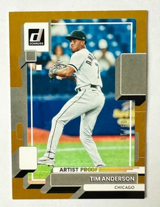 Tarjeta de prueba de prensa de artista Donruss Tim Anderson 2022 dorada SSP #9/10 ¡Medias Blancas! - Imagen 1 de 3