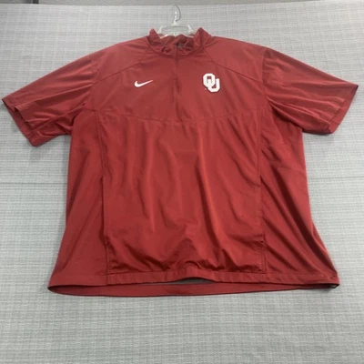 Oklahoma Sooners Shirt Mens Red Quarter Zip Pullover NCAA Football Nike - Image 1 of 4