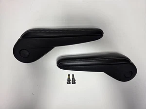 2011-2020 Dodge Caravan Town Country Front Seat Arm Rest Black Leather white Set - Picture 1 of 10